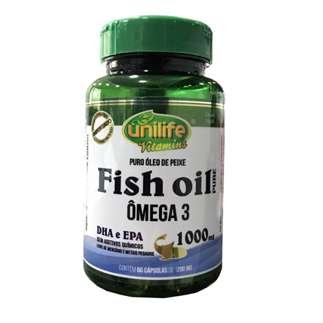 Óleo De Peixe Fish Oil Ômega 3 1000 Mg 60 Cápsulas Unilife