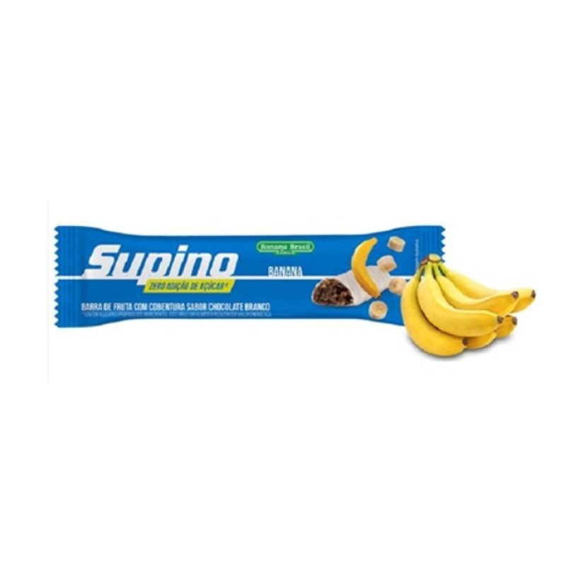 Barra de Frutas Supino Banana Chocolate Branco Zero Açúcar 24g
